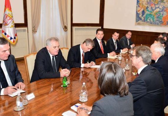 Beograd 20.5.2013. god. - Predsednik Nikolić sa ministrom spoljnih poslova Nemačke, Gvidom Vesterveleom.